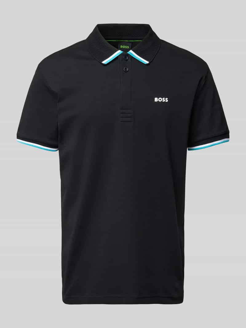 BOSS Green Regular fit poloshirt met labelprint model 'Paddy Lux Heritage'