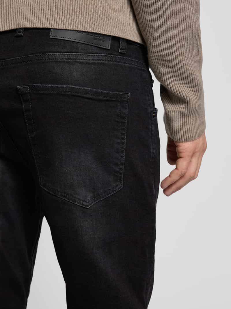 GABBA Relaxed tapered fit jeans met ceintuurlussen model 'Alex Tesla'