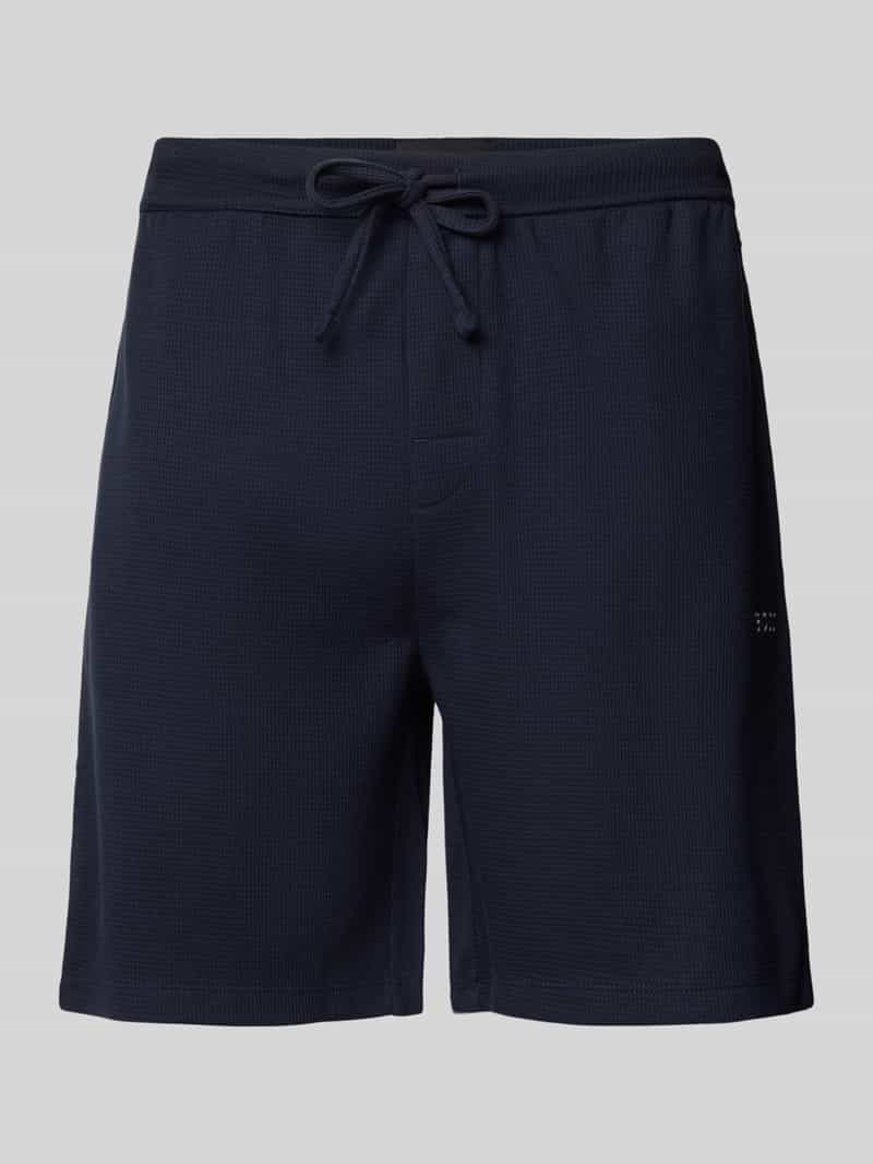 Boss Korte regular fit broek met structuurmotief