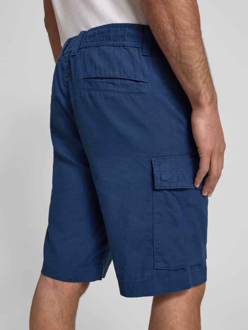 Boss Orange RElaxed fit korte cargobroek met riemlussen model 'Sisla'