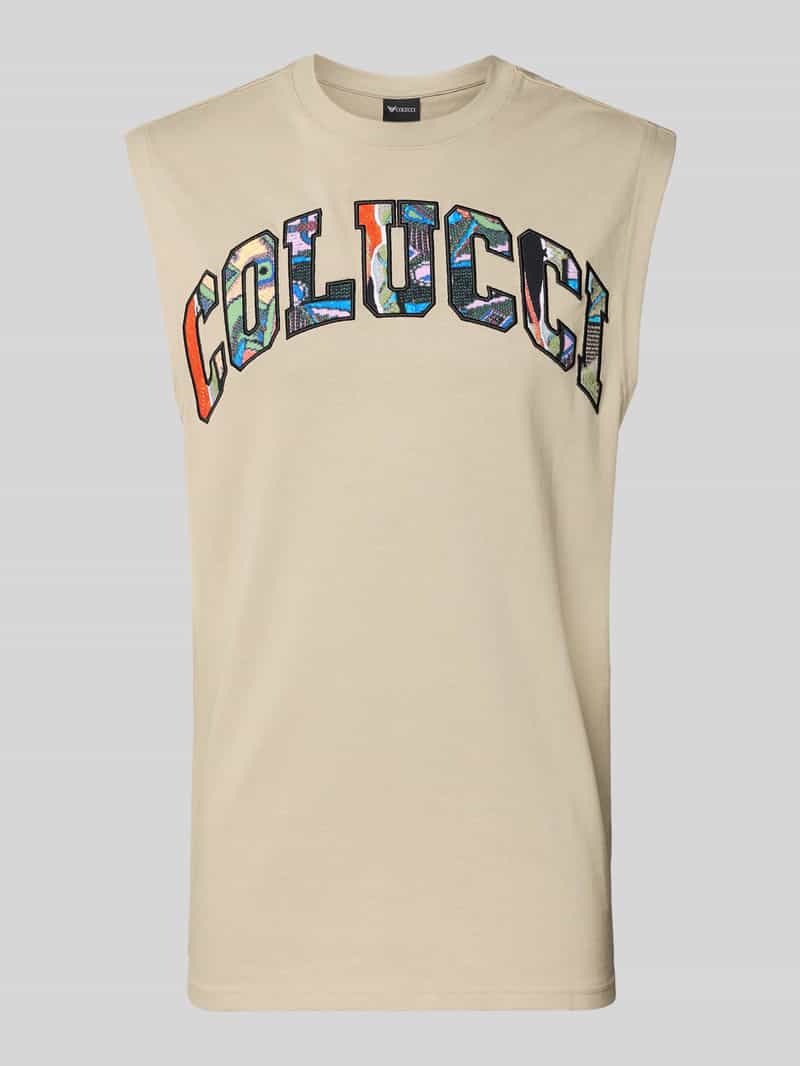 regular fit tanktop met labelstitching