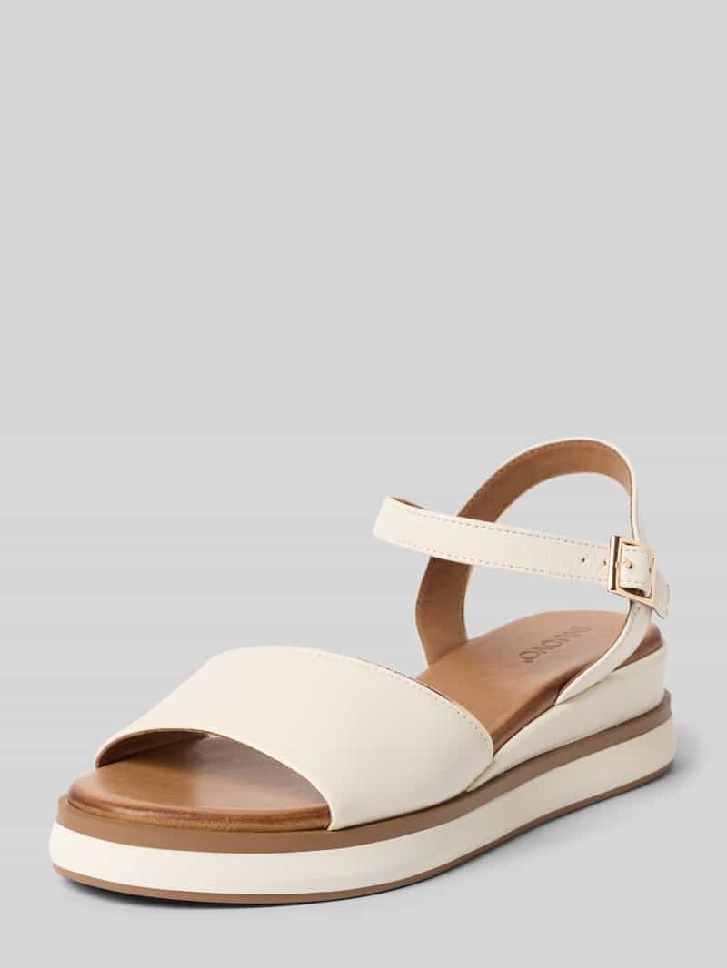 Sandalen van echt leer met sleehak