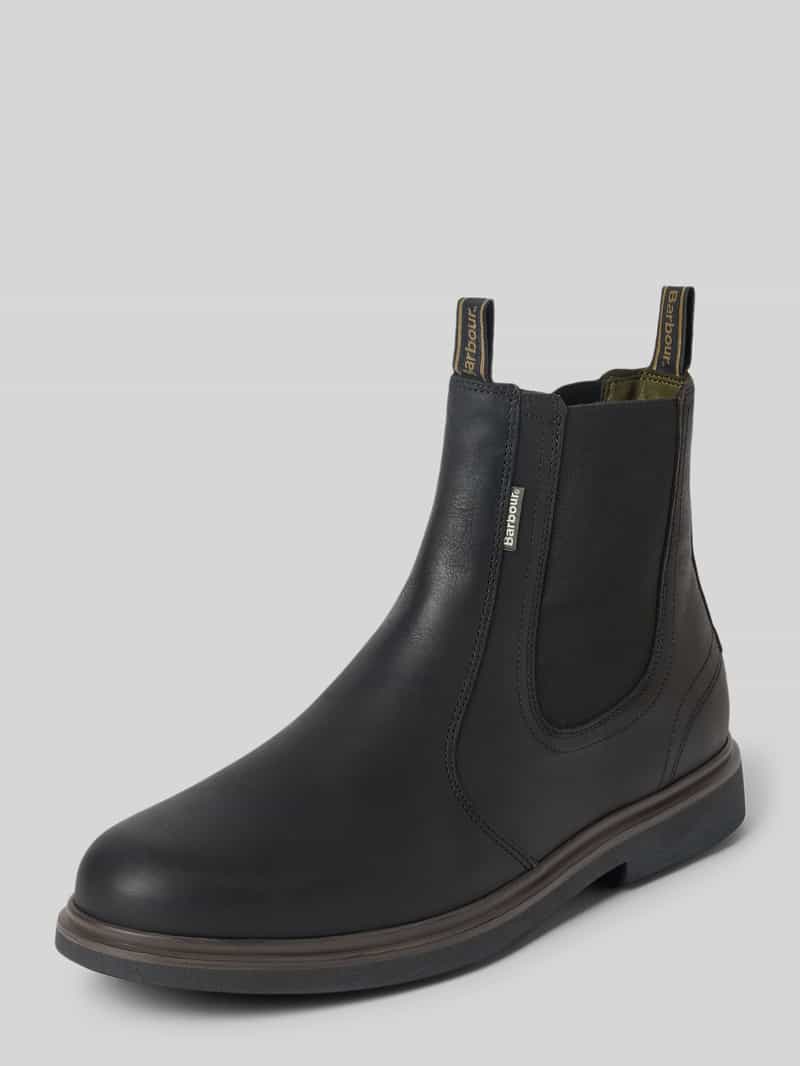 Barbour chelsea boots van rundleer met profielzool