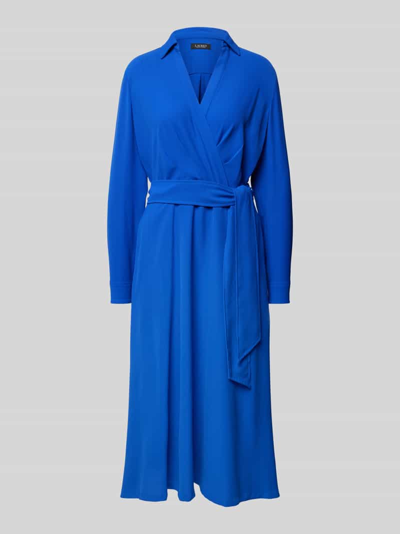 Lauren Ralph Lauren Midi-jurk met V-hals model 'ROWELLA'
