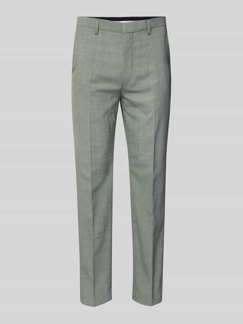 HUGO Slim fit pantalon met bandplooien model 'Hesten'