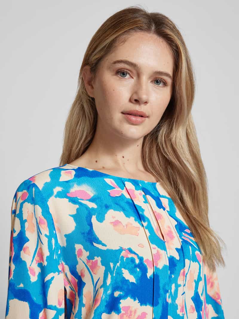 comma Casual Identity Knielange jurk van viscose met 3 4-mouwen