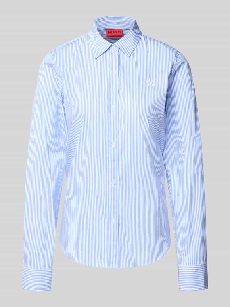 HUGO Getailleerde overhemdblouse van katoenmix model 'THE ESSENTIAL SHIRT'