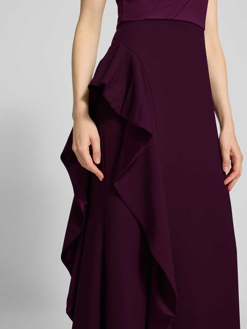 Adrianna Papell Avondjurk in one shoulder-look met volants