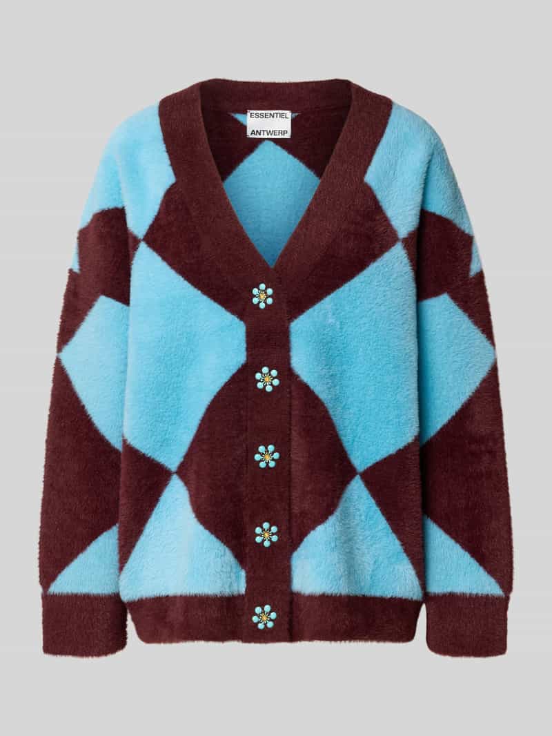 Essentiel Antwerp Oversized gebreid jack met bloemvormige knopen model 'IWHO'