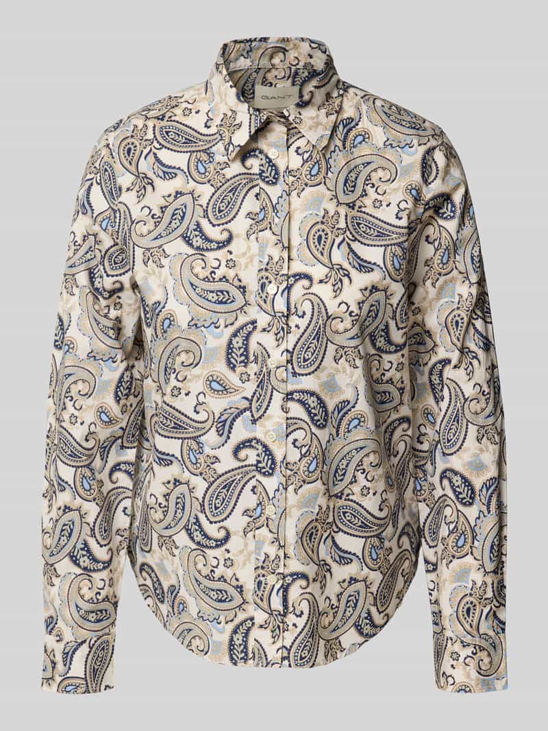 Gant Regular fit overhemdblouse met all-over paisleyprint model 'Voile'