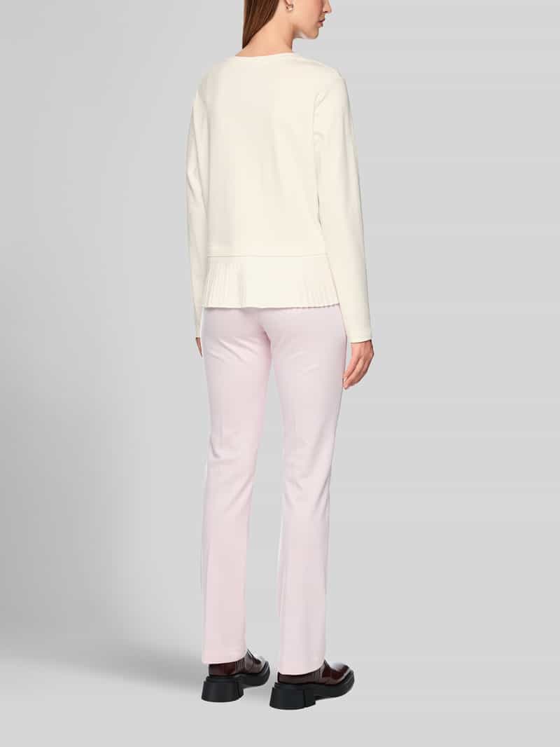 Marc Cain Loose fit shirt met lange mouwen van katoenmix met geplisseerd volantdetail