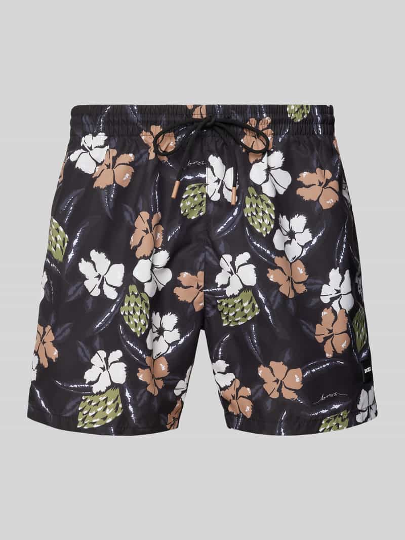 Boss Relaxed fit zwembroek met labelbadge model 'Piranha'