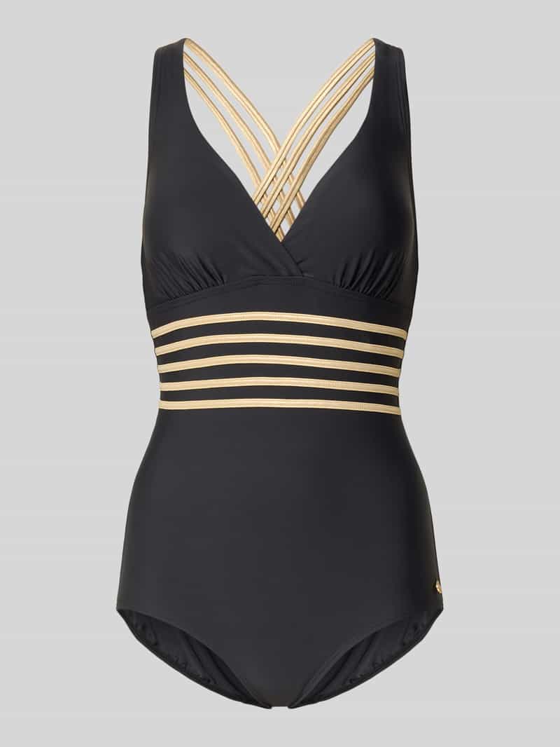 slim fit badpak met rimpelingen