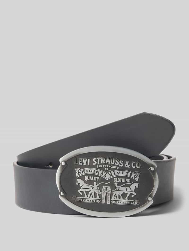 Levi's Leren riem van echt runderleer met reliëflogo model 'Billy'