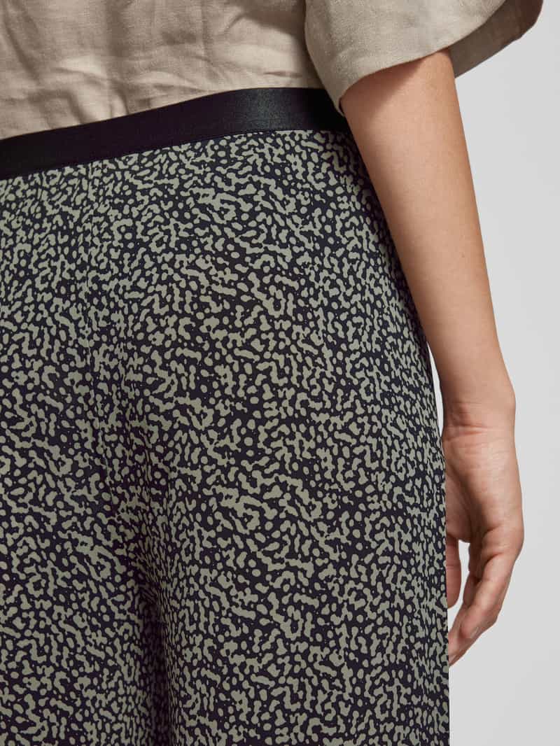 Marc O'Polo Wide leg stoffen broek met all-over motief