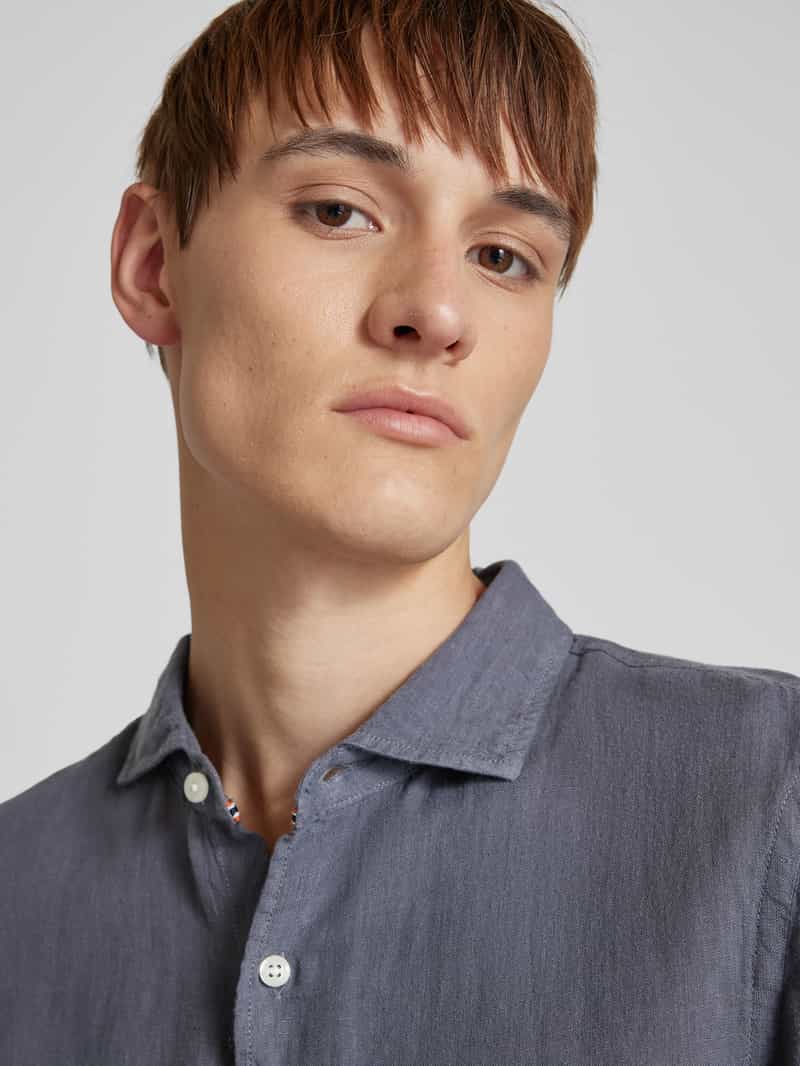 Superdry Regular fit linnen overhemd met haaikraag model 'Vacation'