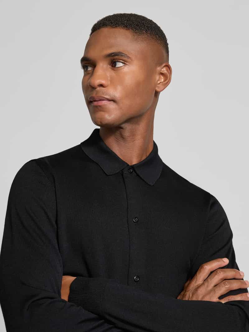 Strellson Regular fit gebreid jack van zuivere scheerwol model 'MAREK'