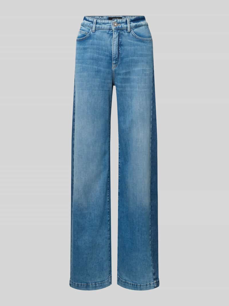 Marc Cain Wide fit high waist jeans in used-look