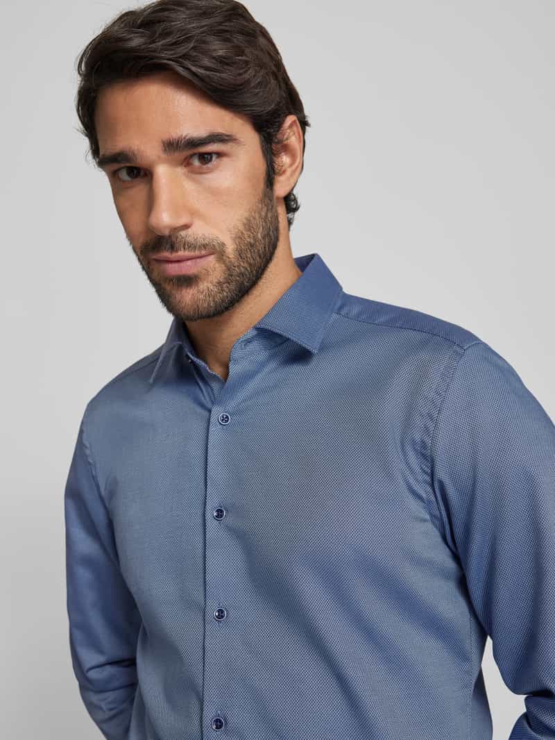 Eterna Slim fit zakelijk overhemd met effen structuur