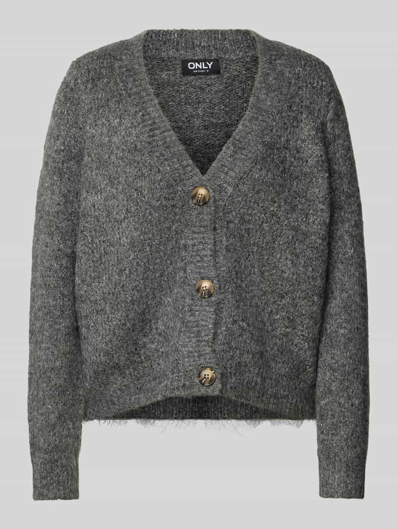 Only Regular fit gebreid jack met diepe V-hals model 'ZOEY'