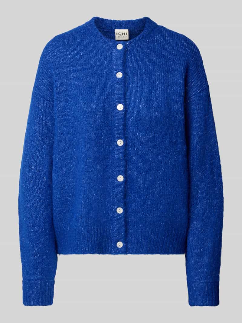 Ichi relaxed fit gebreid jack met wol model 'Belablue'