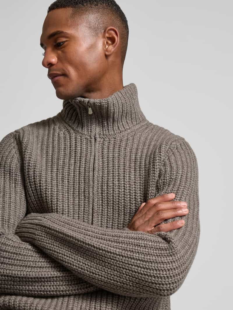 GRAN SASSO Wollen jack met opstaande kraag model 'PERLFANG'