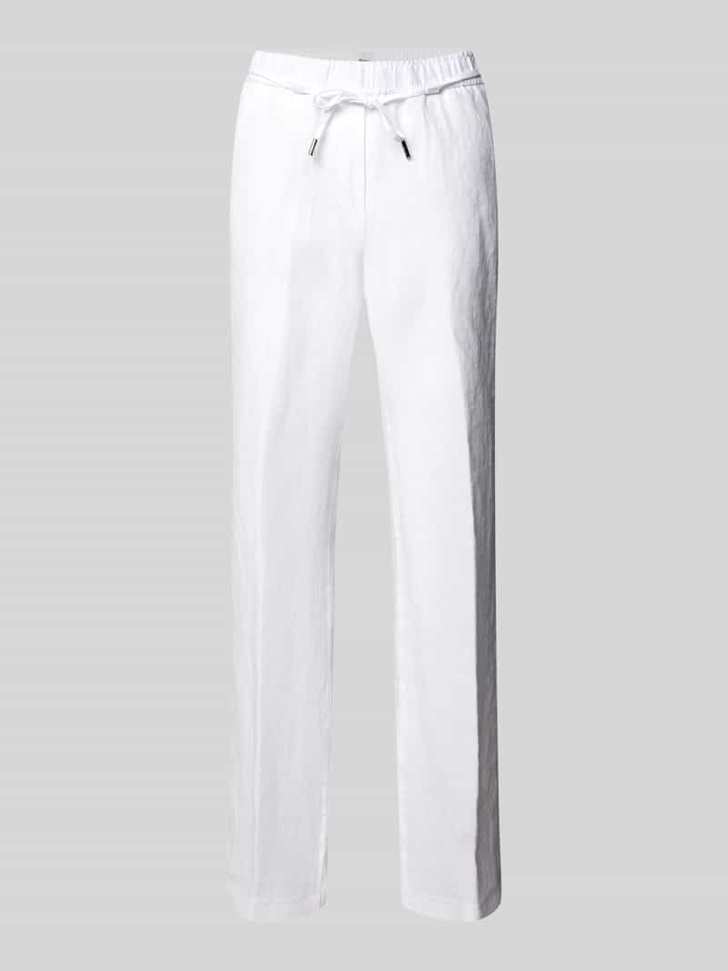 BRAX Straight leg linnen broek met strikceintuur model 'STYLE.FARINA'
