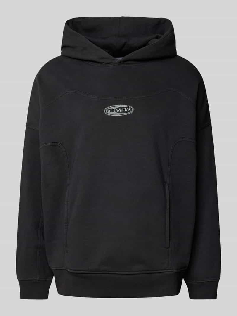 REVIEW Hoodie met labelbadge