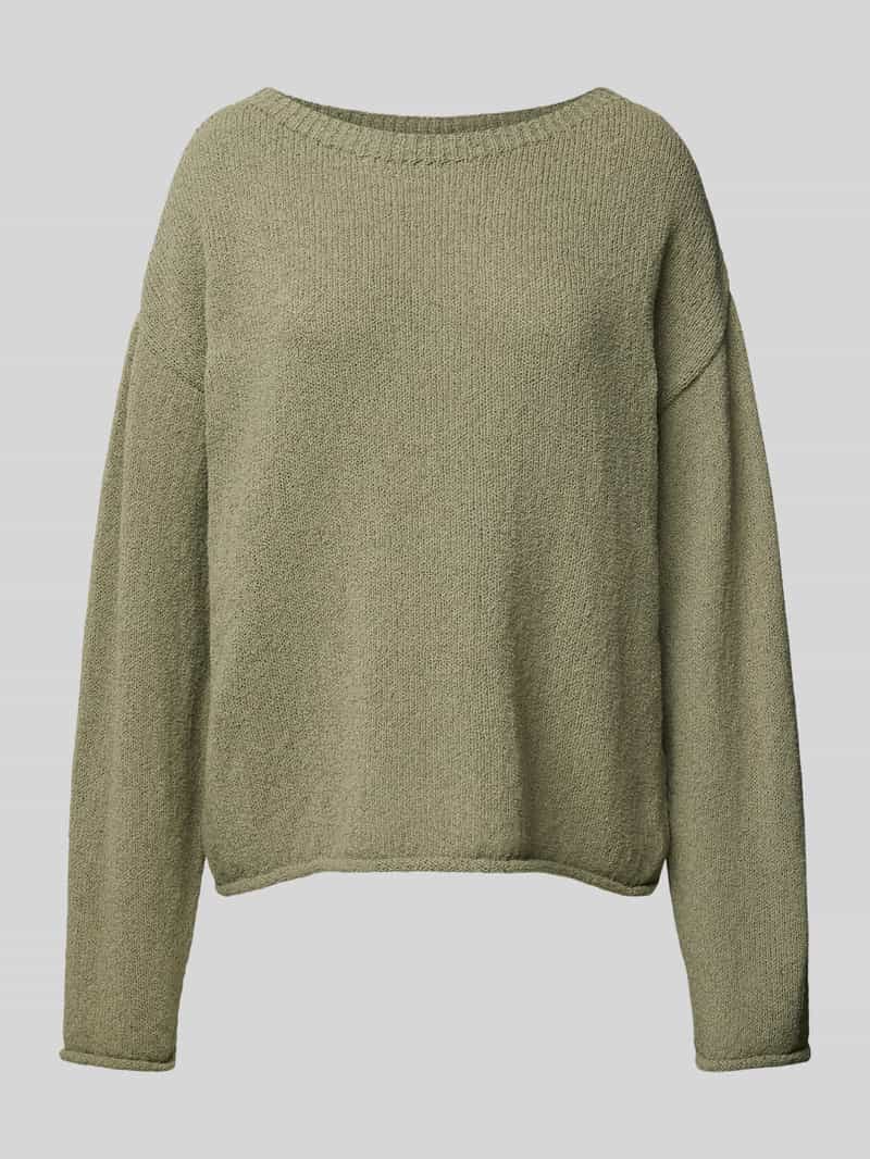 Jake*s Casual Oversized gebreide pullover met geribde boothals