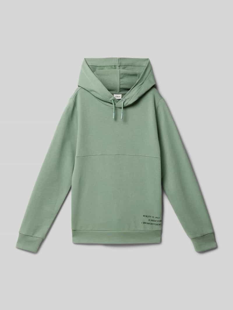 s.Oliver RED LABEL Regular fit sweatshirt met capuchon van katoenmix met printdetails