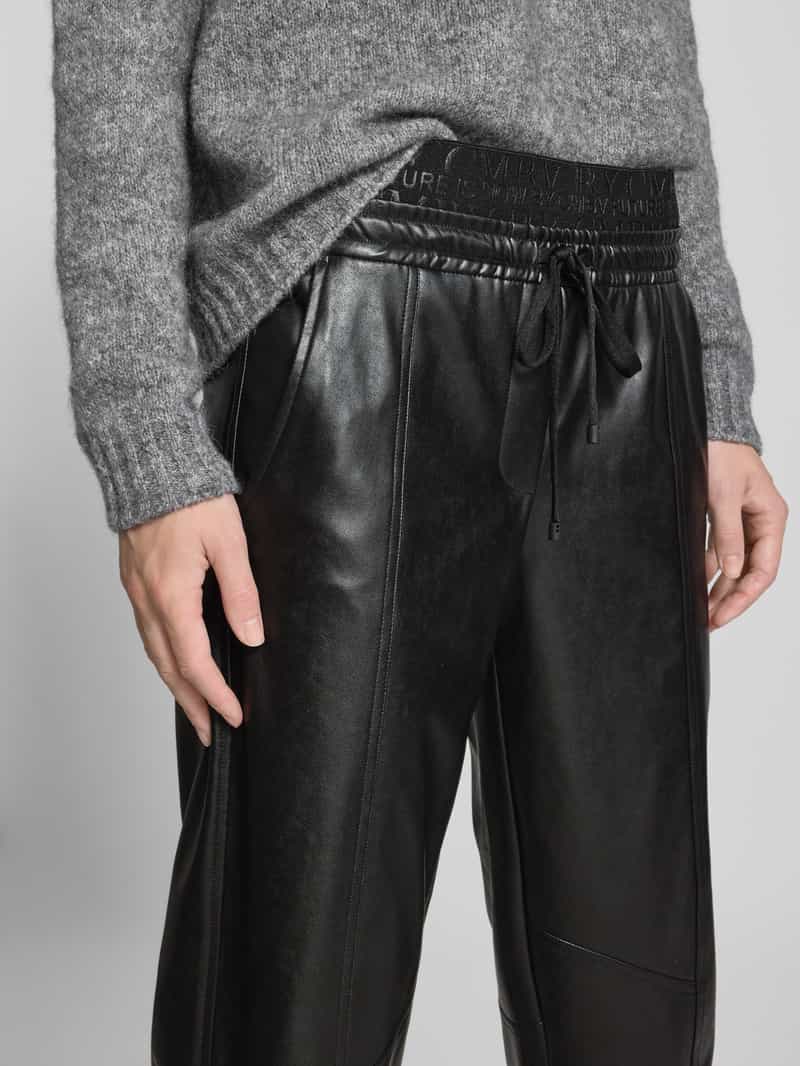 CAMBIO Stoffen broek in leerlook model 'EDEN'