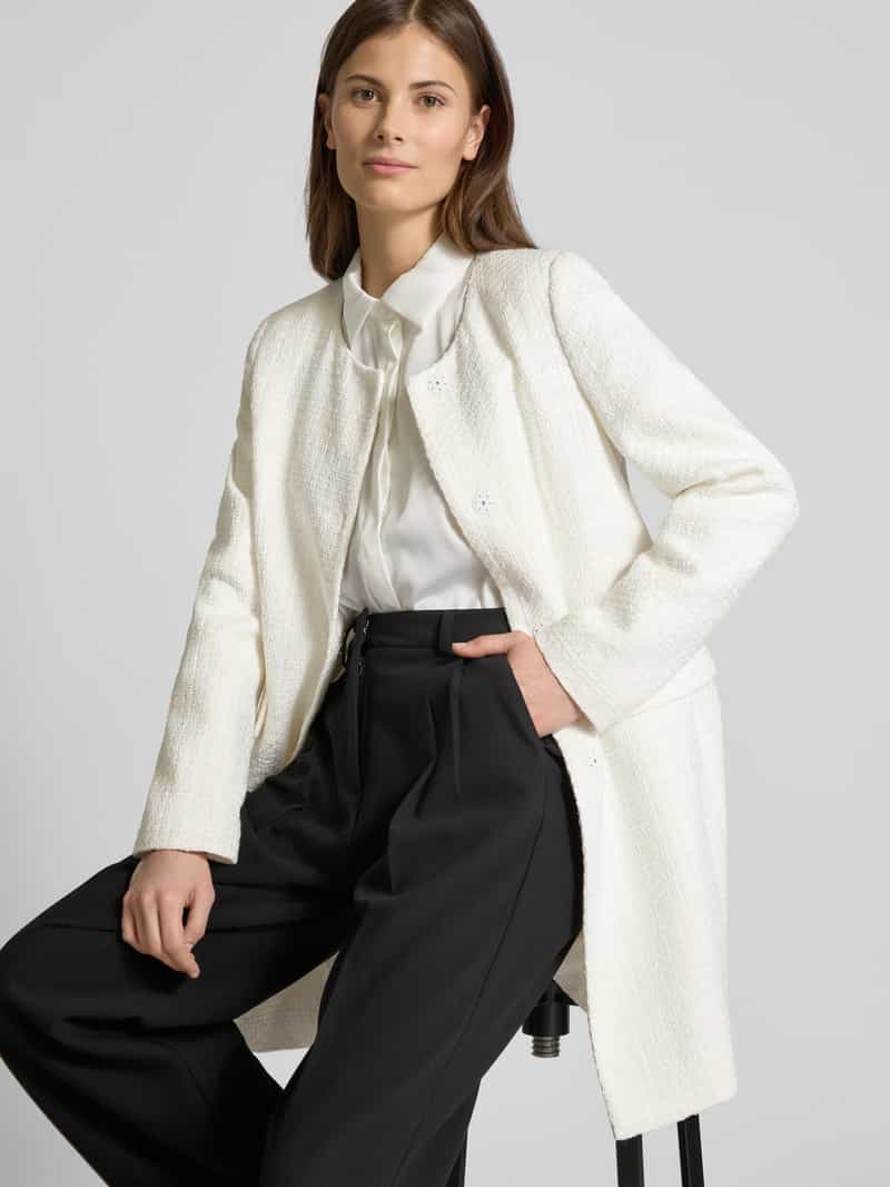 comma Lange blazer met structuurmotief