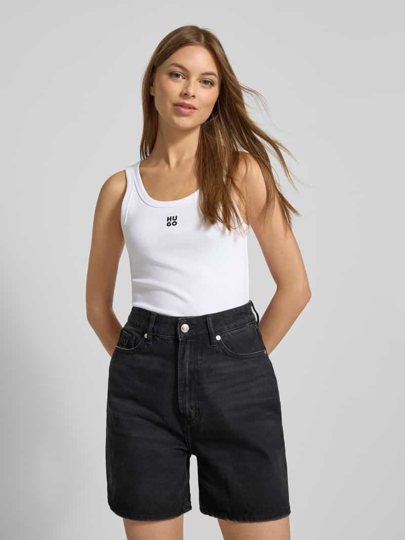 HUGO Tanktop met labelstitching model 'Datamia'