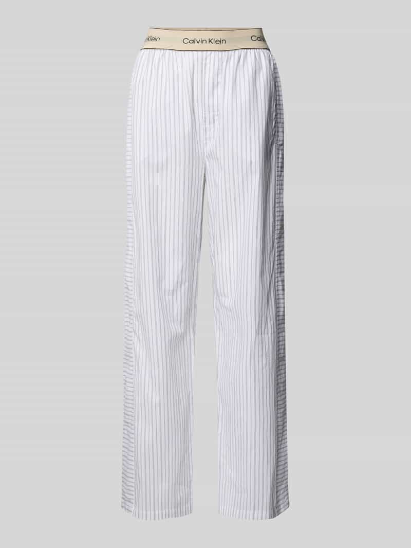 Calvin Klein Underwear Regular fit pyjamabroek met logostitching model 'Poplin'