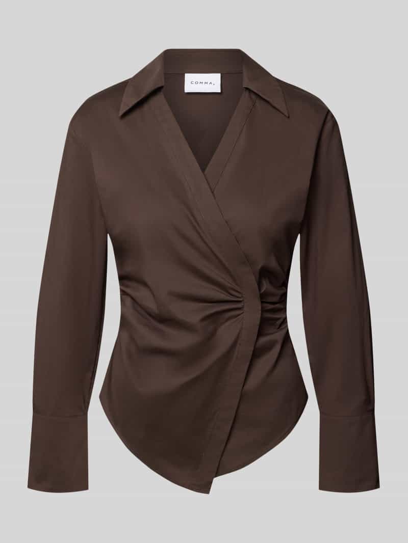 Comma slim fit blouse in wikkel-look