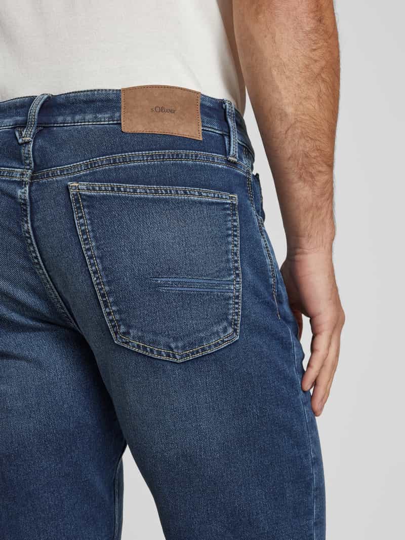 s.Oliver RED LABEL Regular fit korte jeans van katoenmix