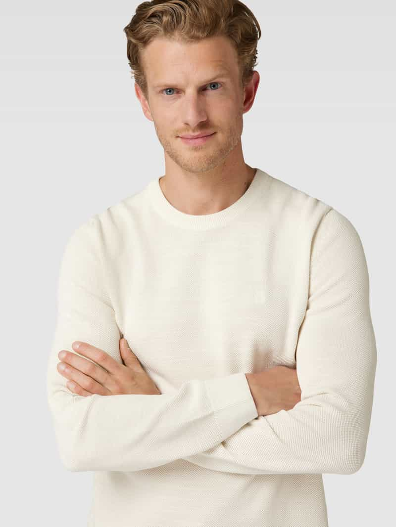 Marc O'Polo Gebreide pullover met labelstitching