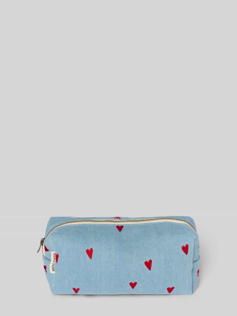 STUDIO NOOS Make-uptasje met stitchings model 'Denim Hearts'