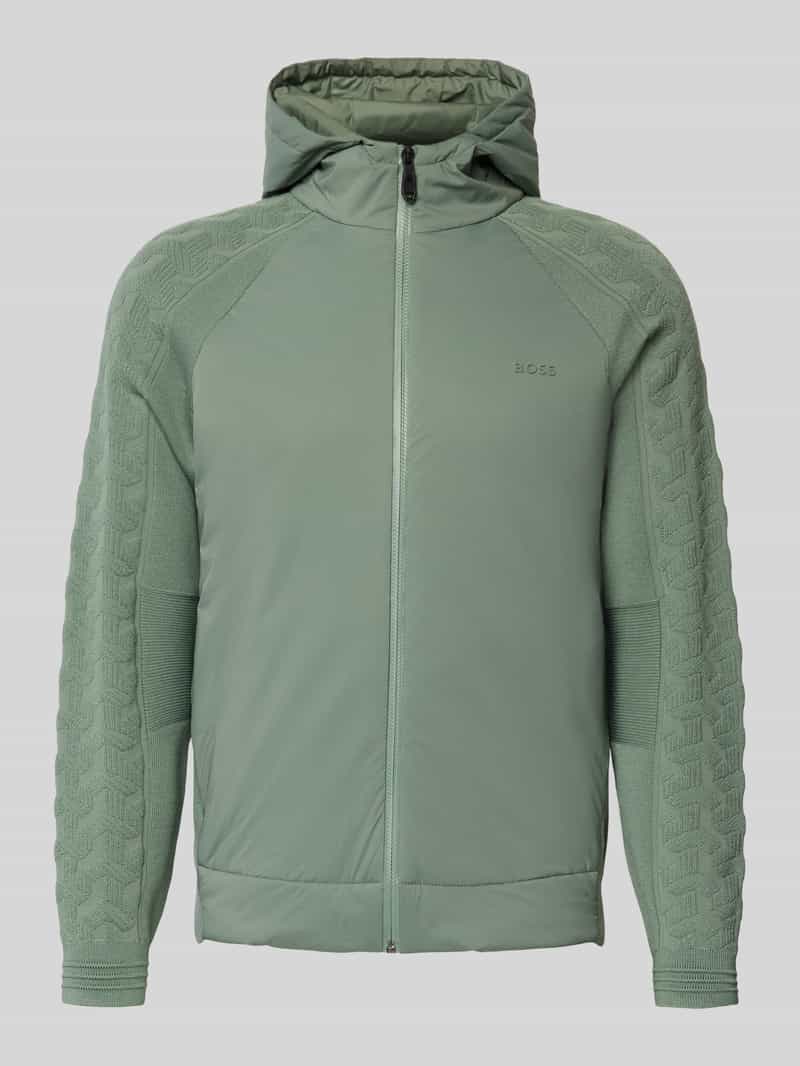 BOSS Green Regular fit gebreid jack met scheerwol model 'MIRROR HY'