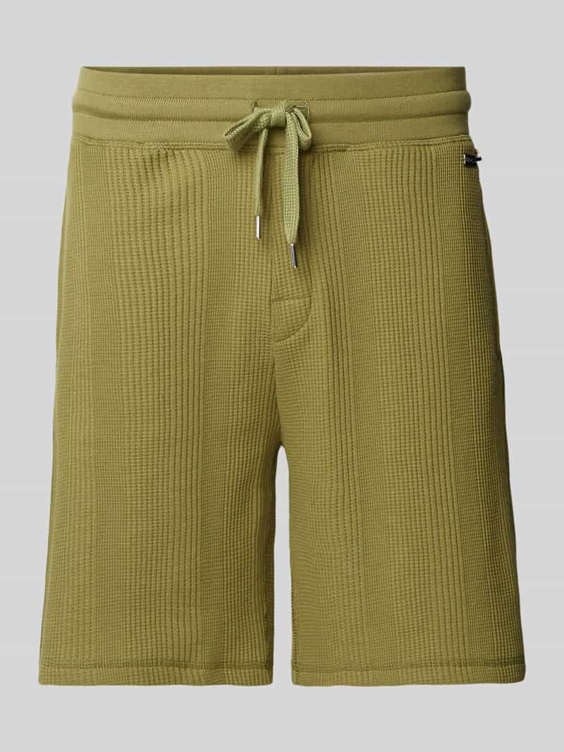 Korte regular fit broek met structuurmotief