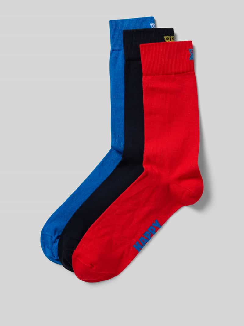 Happy Socks Sokken met labelprint in een set van 3 paar