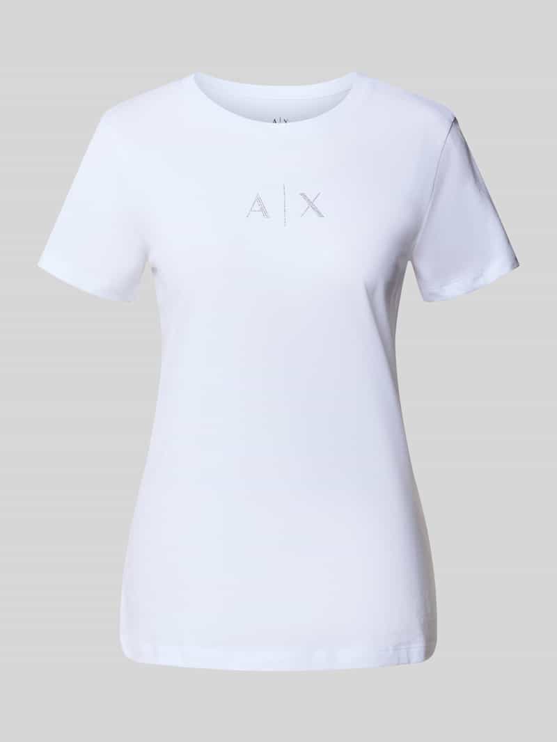 Armani Exchange Regular fit T-shirt van puur katoen met logoprint