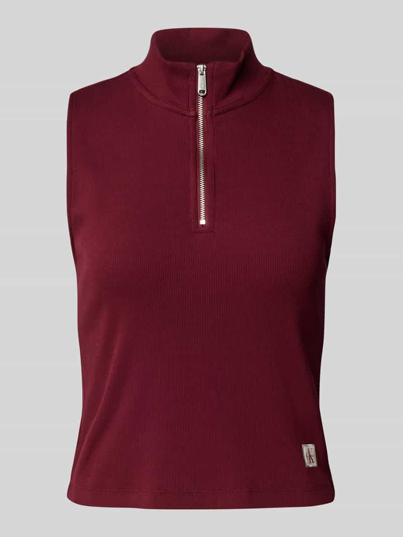 Calvin Klein Jeans Top met opstaande kraag en ritssluiting