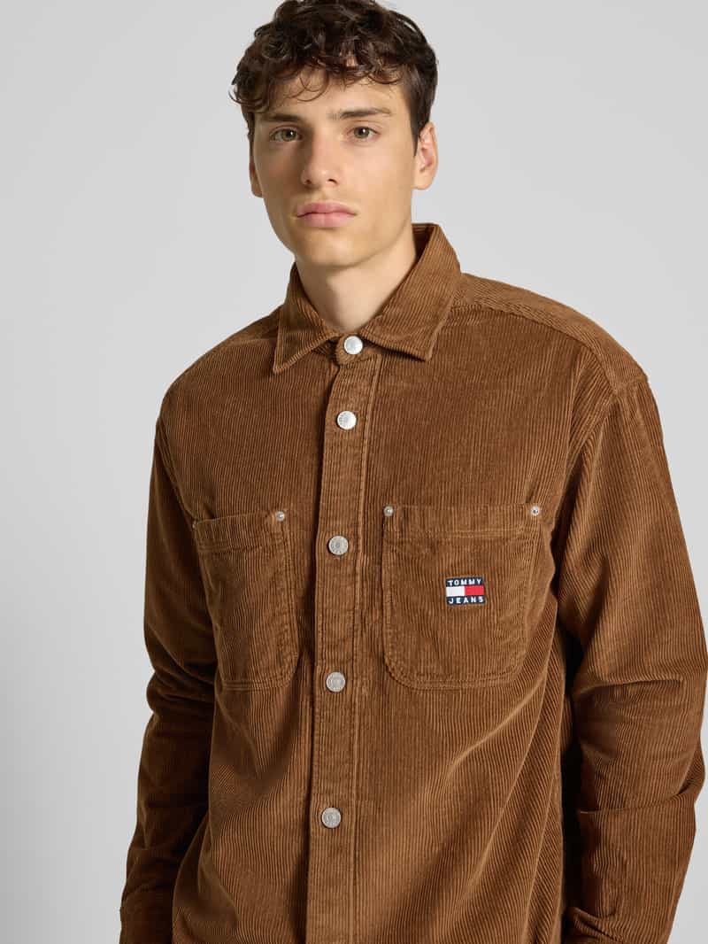 Tommy Jeans Relaxed fit ribcordoverhemd van puur katoen