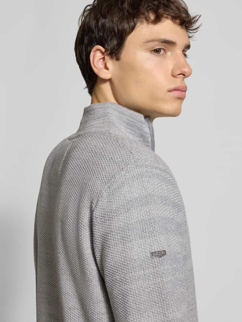 Superdry Gebreide pullover met opstaande kraag