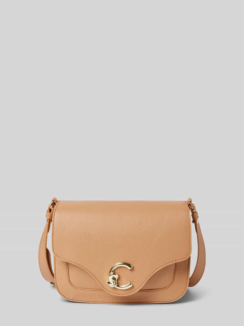 Coccinelle Crossbodytas van leer met labeldetail