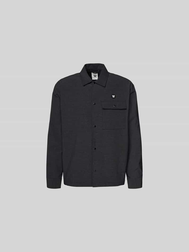 Wood Relaxed fit overhemdjack met knoopsluiting