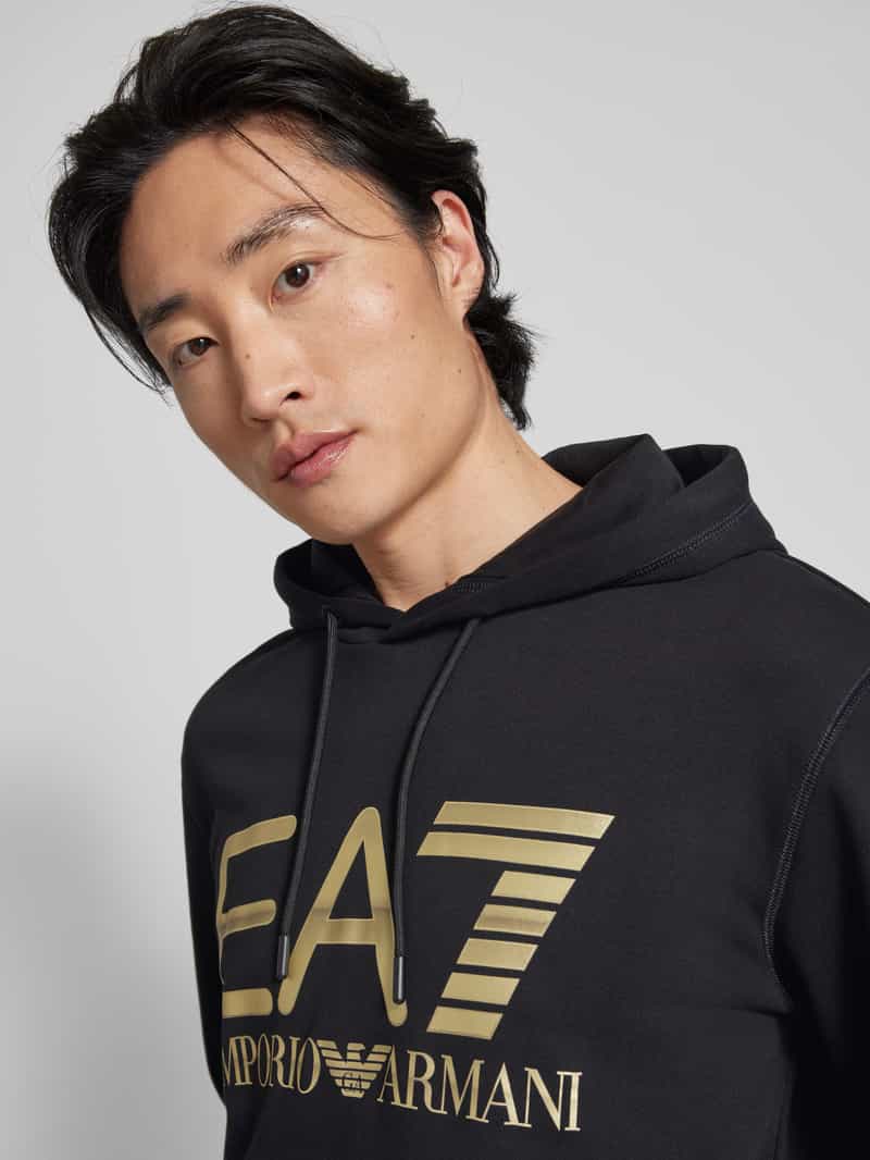 EA7 Emporio Armani Hoodie met labelprint model 'SPRAY'