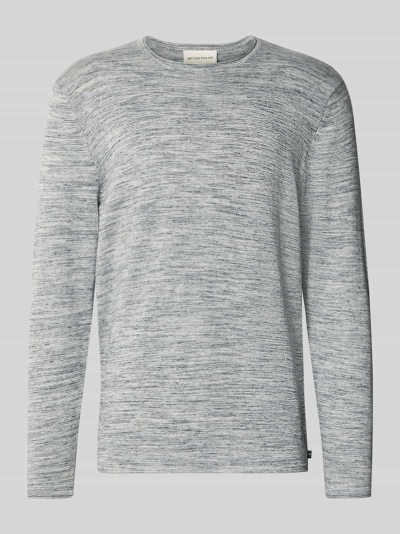 regular fit gebreide pullover van katoenmix model space dye