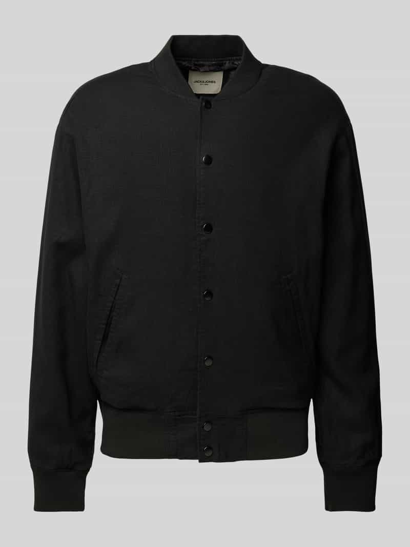 jack & jones Bomberjack van linnen met paspelzakken model 'ARIO'